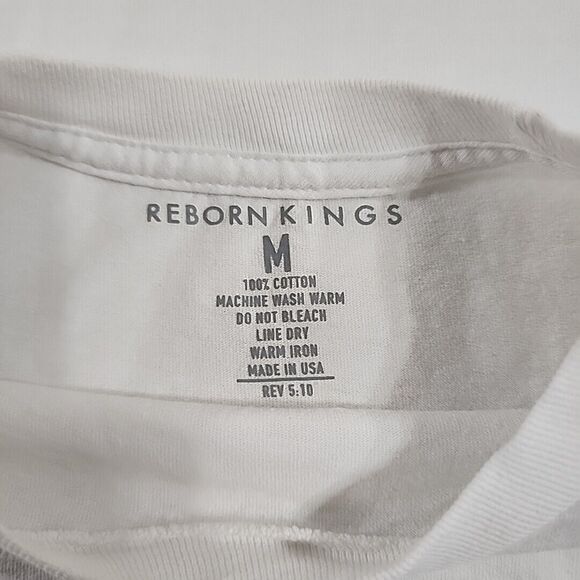 1888 Try Jesus Not Me Funny Dad Joke White Shirt Medium Reborn Kings - Picture 3 of 8